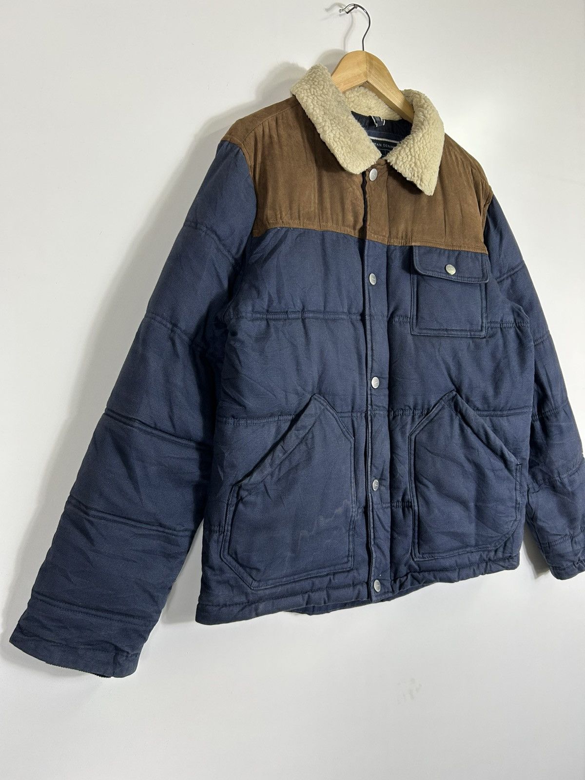 Zara 🔥Zara Man Denim Zipper Puffer Jacket Size US L / EU 52-54 / 3 - 2 Thumbnail