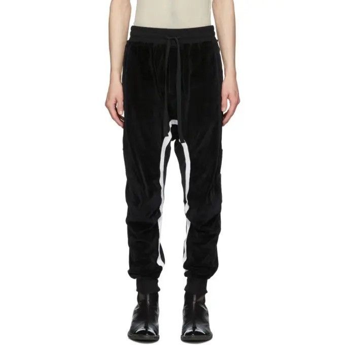 Haider Ackermann Moonshape Sweatpants in Black/White Velour Size US 30 / EU 46 - 1 Preview