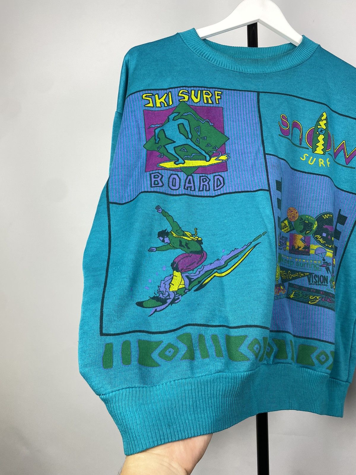 Vintage Vintage 80s ART overprint KEEP SURFING sweatshirt S-M Size US S / EU 44-46 / 1 - 5 Thumbnail