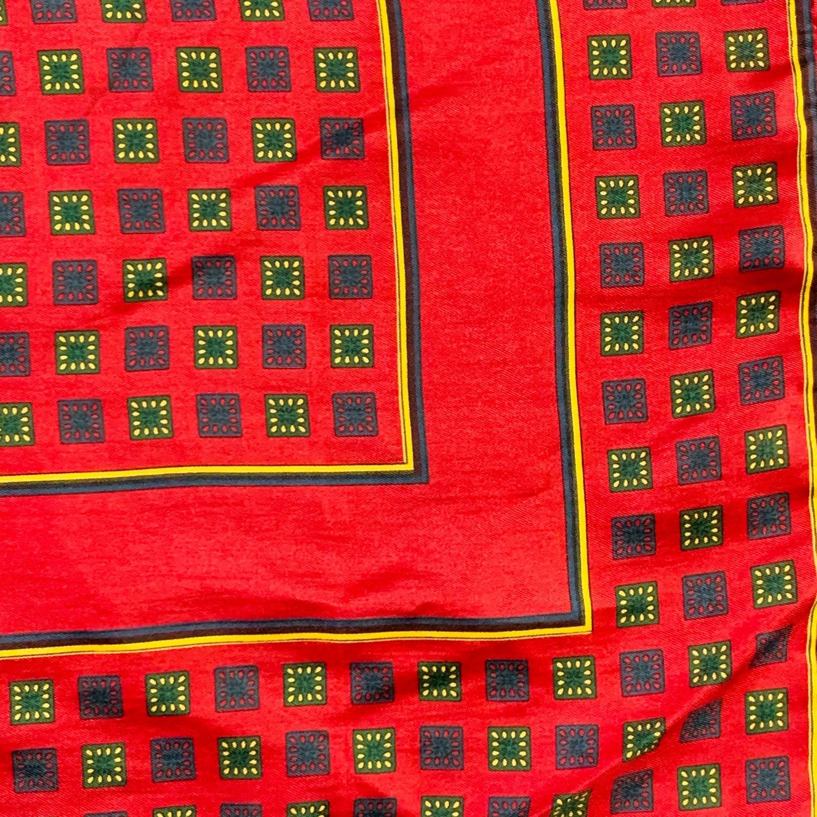 Vintage VINTAGE Red Green Yellow Squares Pocket Square Size ONE SIZE - 2 Thumbnail