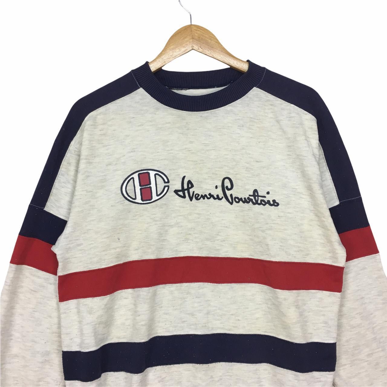 Champion Vtg CHAMPION Henri Courtois Crewneck Sweatshirt Stripe Size US M / EU 48-50 / 2 - 2 Thumbnail