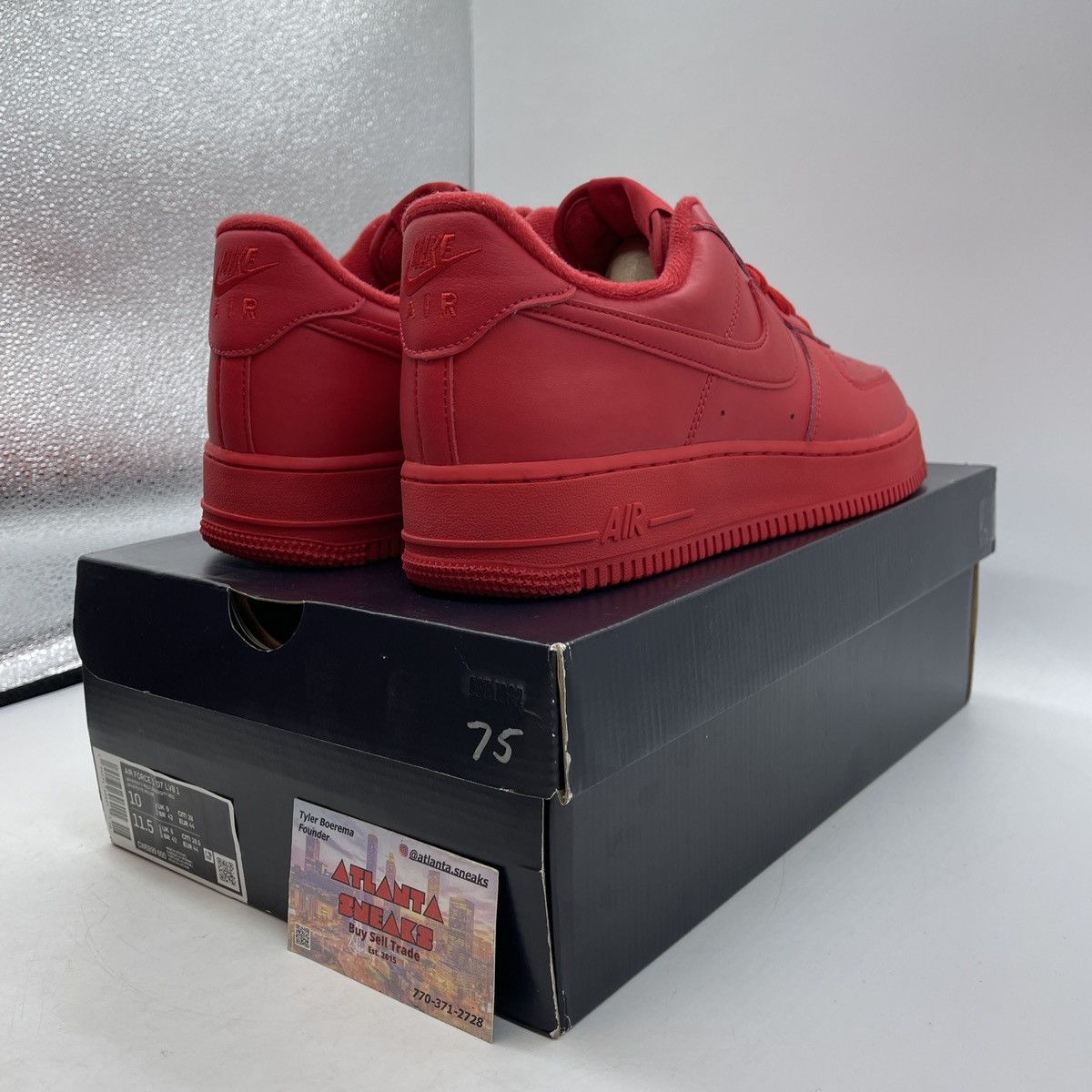 Nike Air Force 1 triple red Size US 10 / EU 43 - 5 Thumbnail