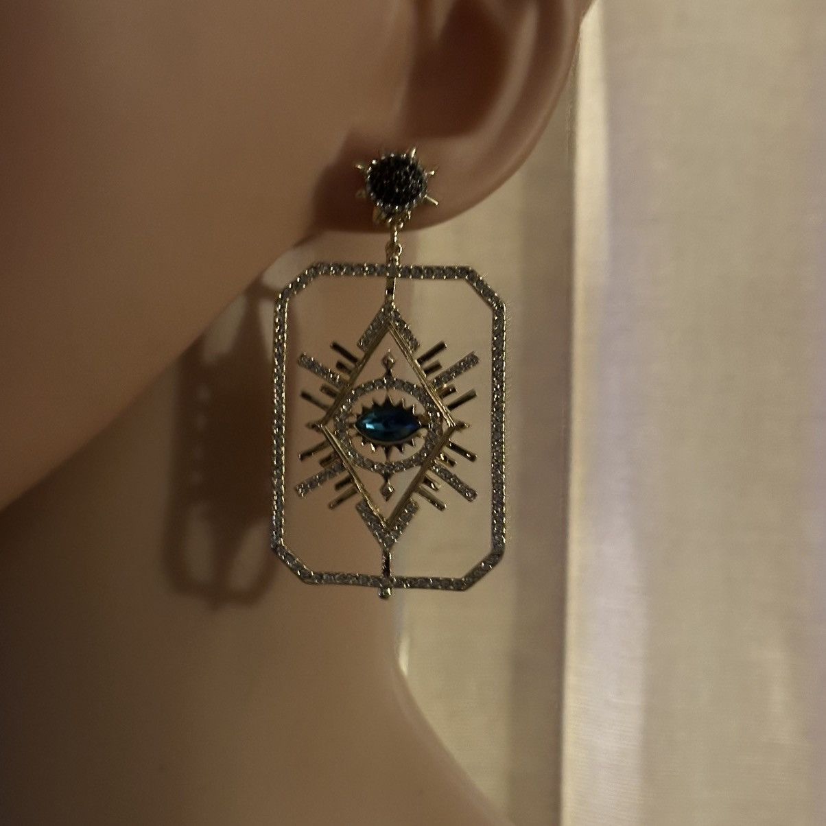 Other Tarot card rhinestone evil eye dangle earrings Size ONE SIZE - 3 Thumbnail