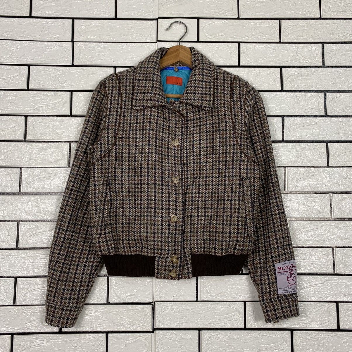 Harris Tweed 📌Vintage Wool Bomber Jacket Harris Tweed Tartan Design Size US M / EU 48-50 / 2 - 2 Thumbnail