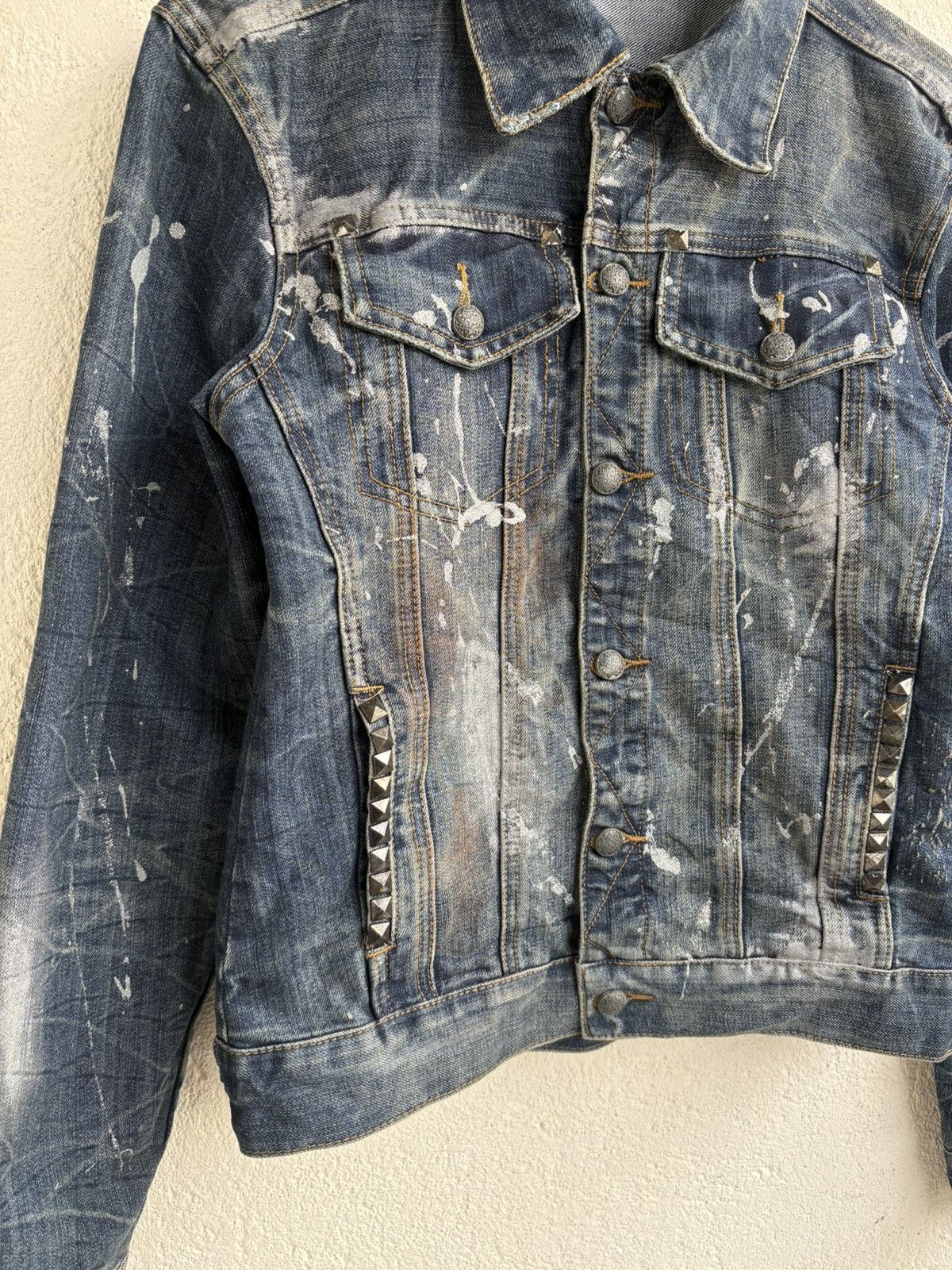 Helmut Lang 2000s studet japan denim jacket helmutlamg maison style Size US XS / EU 42 / 0 - 3 Thumbnail