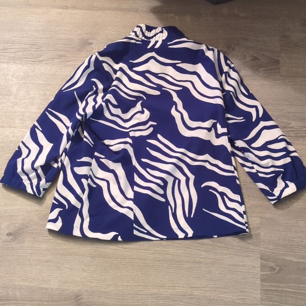 Chicos Zenergy By Chico's Blue White Golf Jacket Size 2 Size L / US 10 / IT 46 - 7 Thumbnail