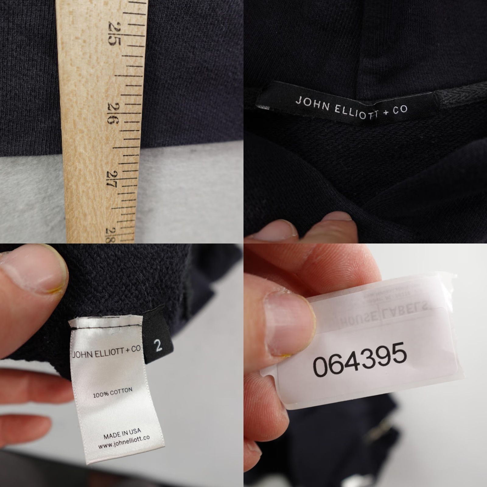John Elliott VINTAGE John Elliott Hoodie Black Medium Pullover Side Zip Outdoor Sweatshirt Mens USA Size US M / EU 48-50 / 2 - 8 Thumbnail