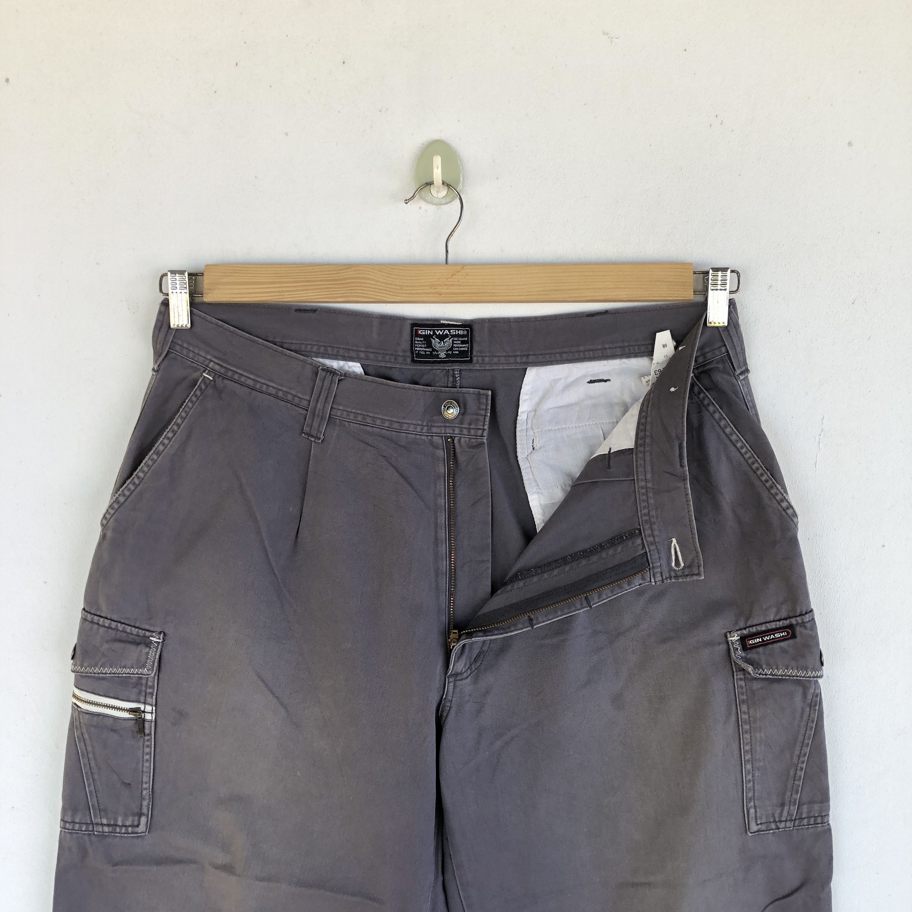 Japanese Brand Vintage Japanese Cargo Pants Multi Pocket Baggy Trousers Size US 36 / EU 52 - 5 Thumbnail