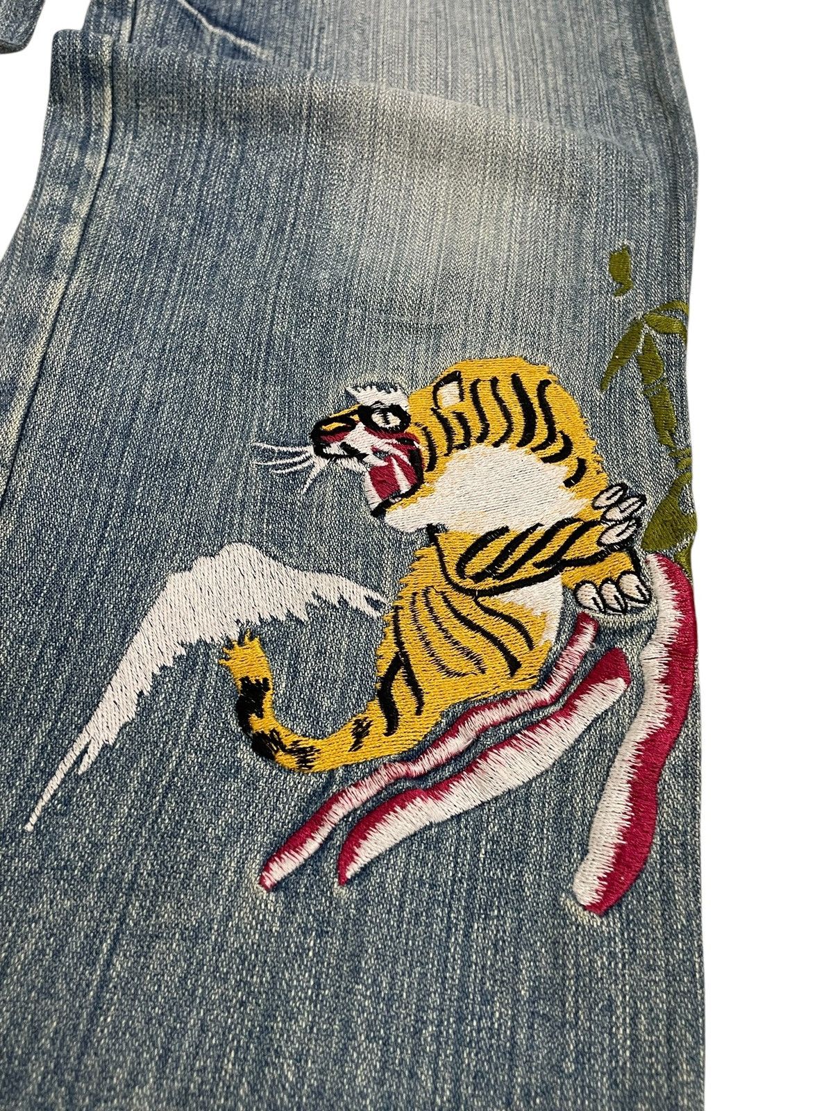 Hysteric Glamour Vision of Japan Embroidery Tiger Karakuri Gumu Design Size US 31 - 7 Thumbnail