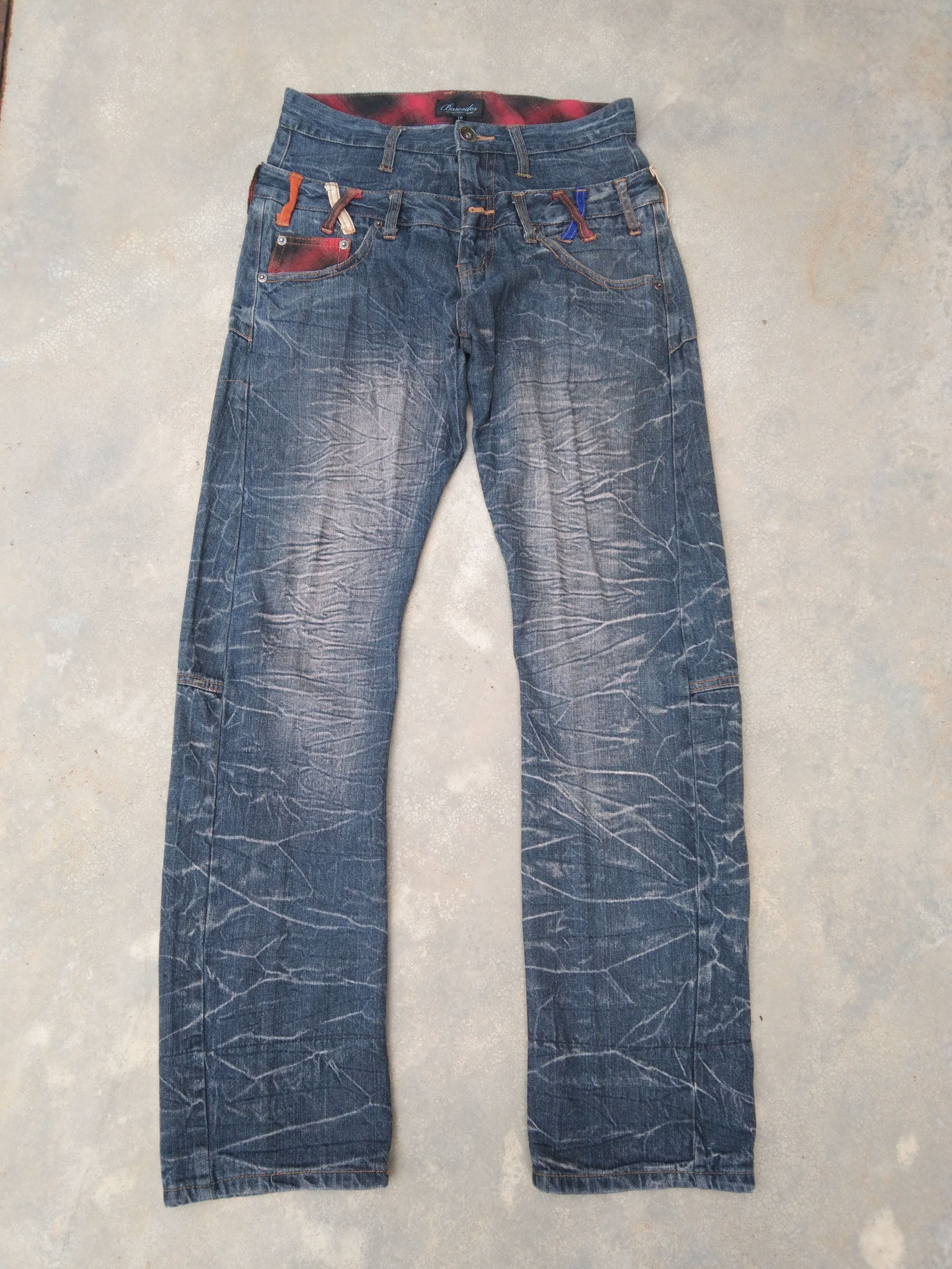 Japanese Brand Vintage Retro Double Waist Punk Avant-Garde Jeans Style Size US 30 / EU 46 - 1 Thumbnail