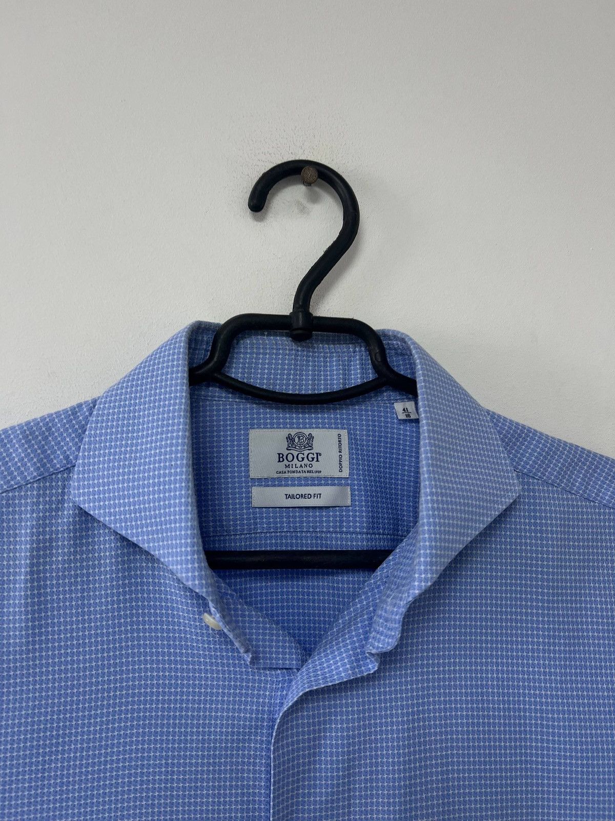 Boggi Authentic Boggi Milano Tailored Fit Button Shirt Blue 41/16 Size US XS / EU 42 / 0 - 8 Thumbnail