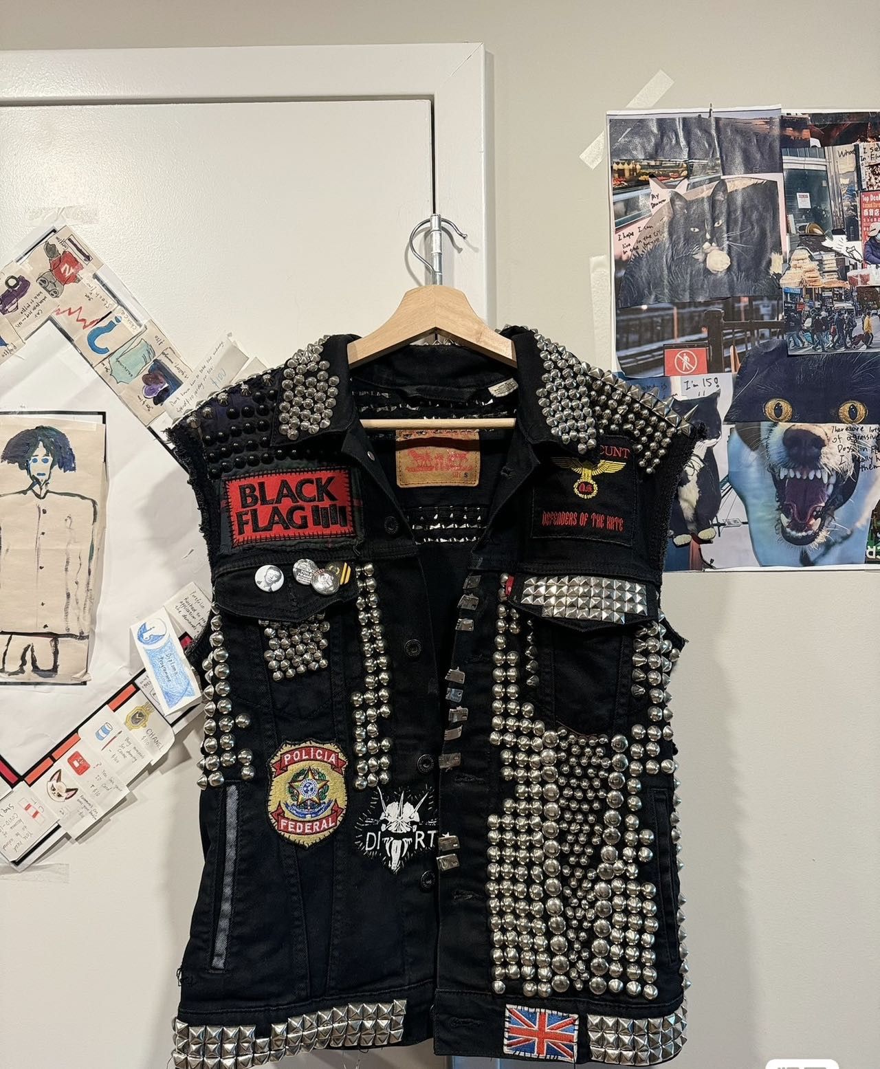 Image of Levis Vintage Clothing x Topman Levis Remake Rock Jacket in Denim, Men's (Size Small)