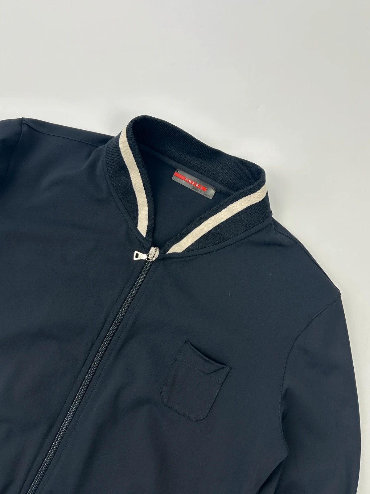 Prada Prada Sport SS2003 Dark Navy Crop Track Jacket Size M / US 6-8 / IT 42-44 - 2 Thumbnail