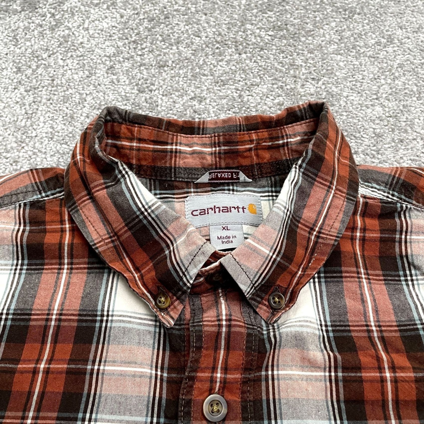 Carhartt Carhartt Shirt Mens XL Multicolor Plaid Short Sleeve Relaxed Button-Up Casual Cotton Outdoor Size US XL / EU 56 / 4 - 3 Thumbnail