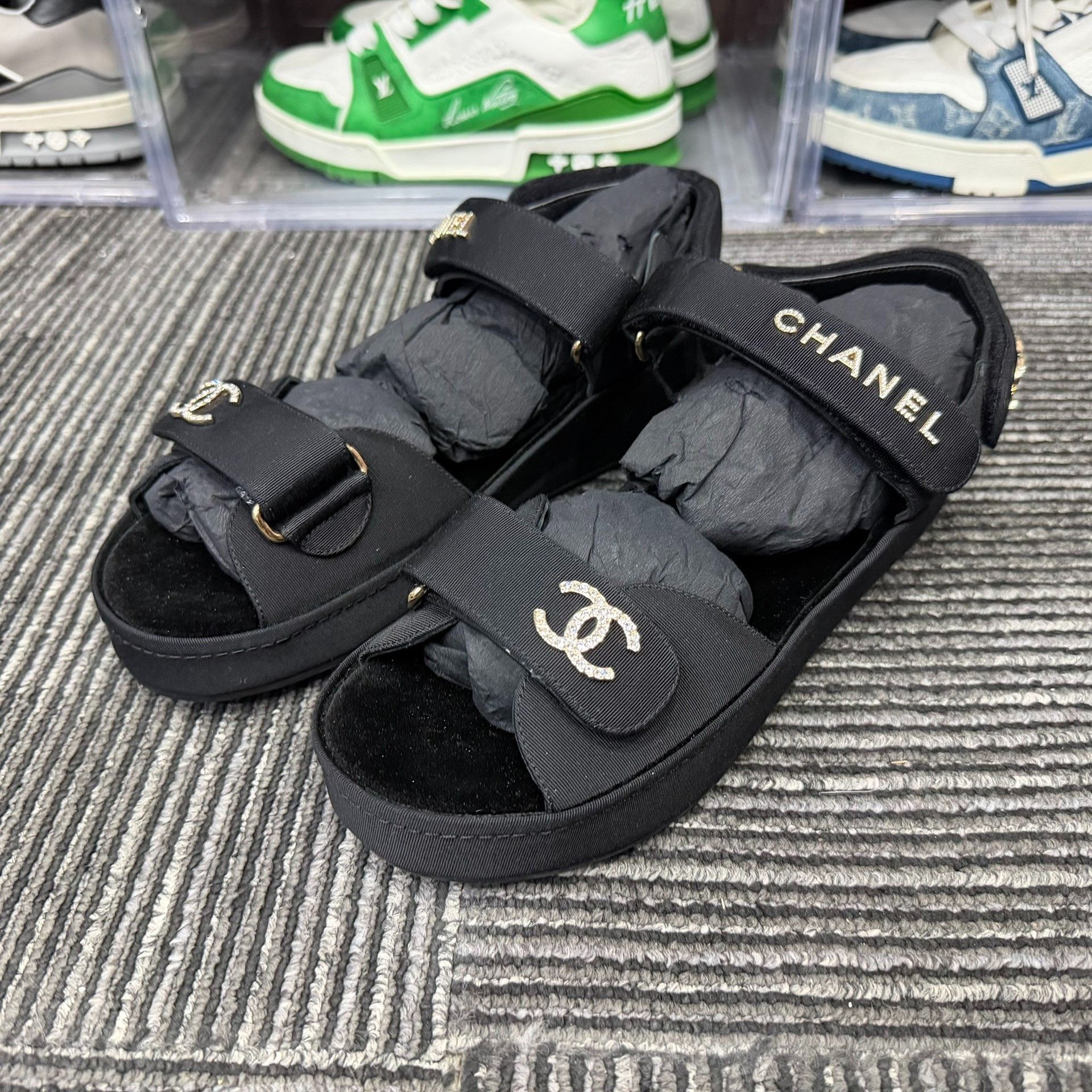 Chanel Chanel Black Sandals us_8 Women Size US 8 / IT 38 - 1 Thumbnail