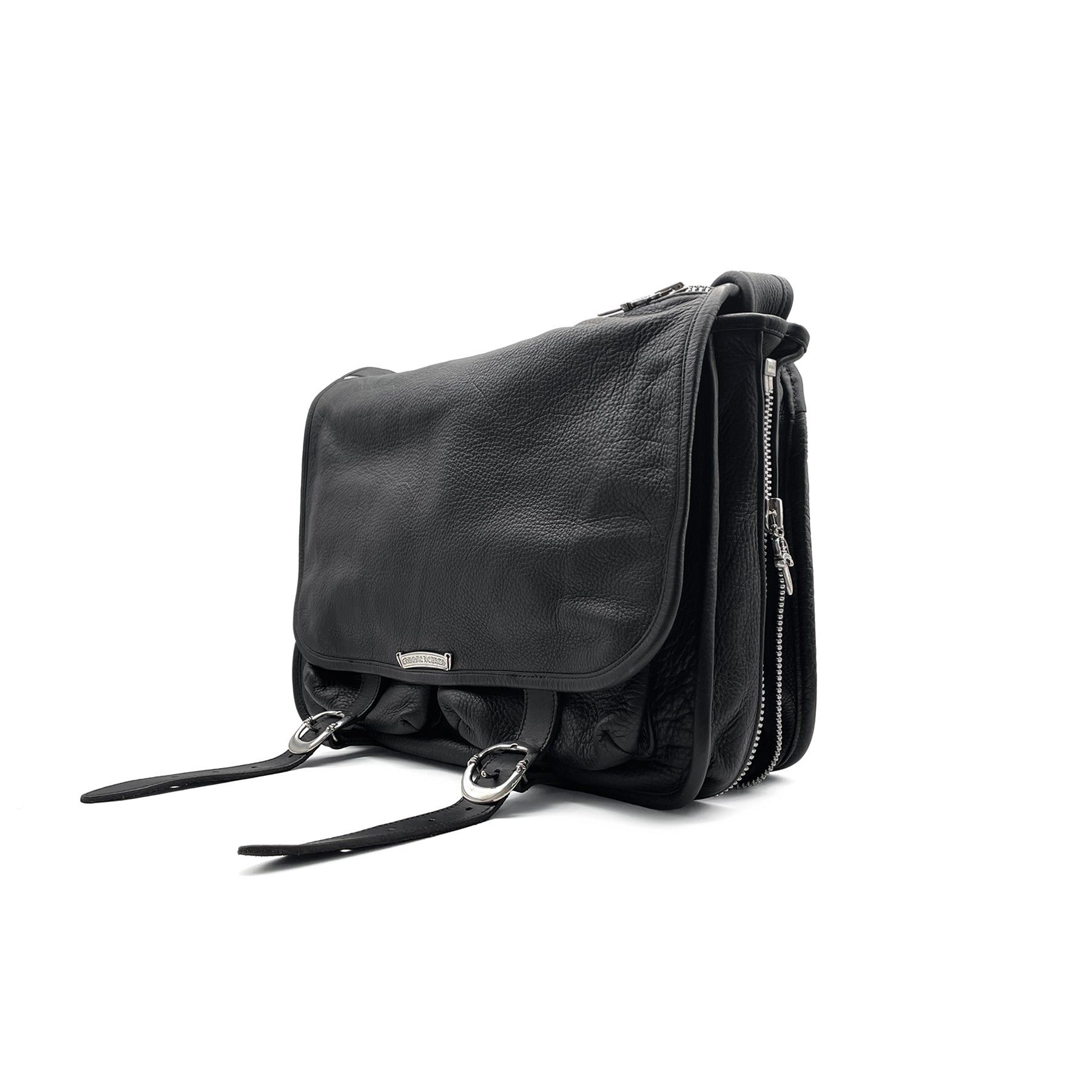 Chrome Hearts Chrome Hearts Black Leather Messenger Crossbody Bag Size ONE SIZE - 3 Thumbnail