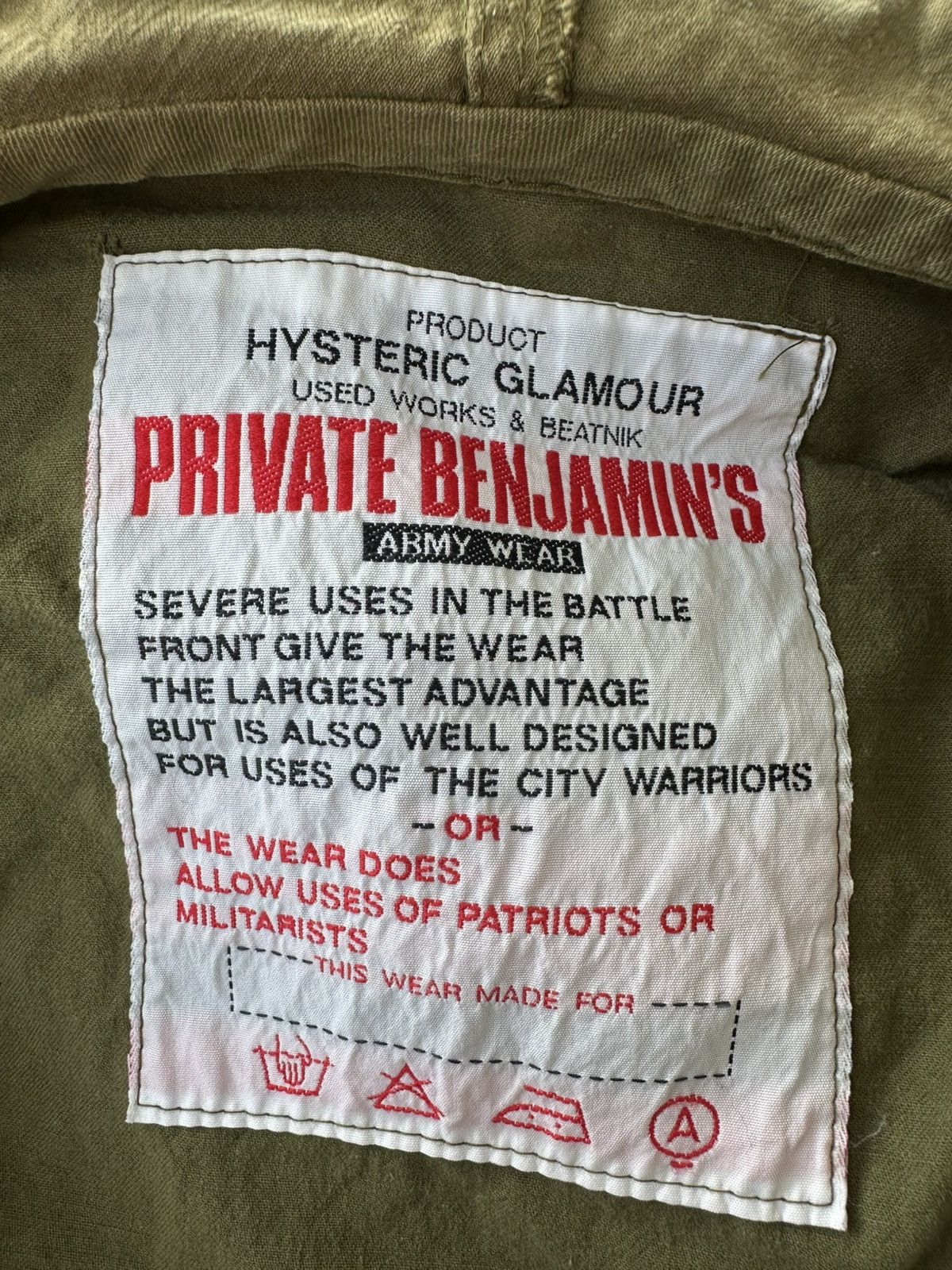 Hysteric Glamour Vintage 90s Hysteric Glamour Private Benjamin’s Army Parka Size US XL / EU 56 / 4 - 9 Thumbnail