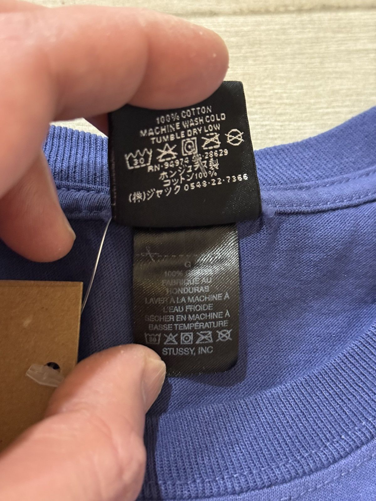 Stussy Stussy Long Haul Pigment Dyed Indigo Tee T-Shirt Sz L Large Size US L / EU 52-54 / 3 - 4 Thumbnail