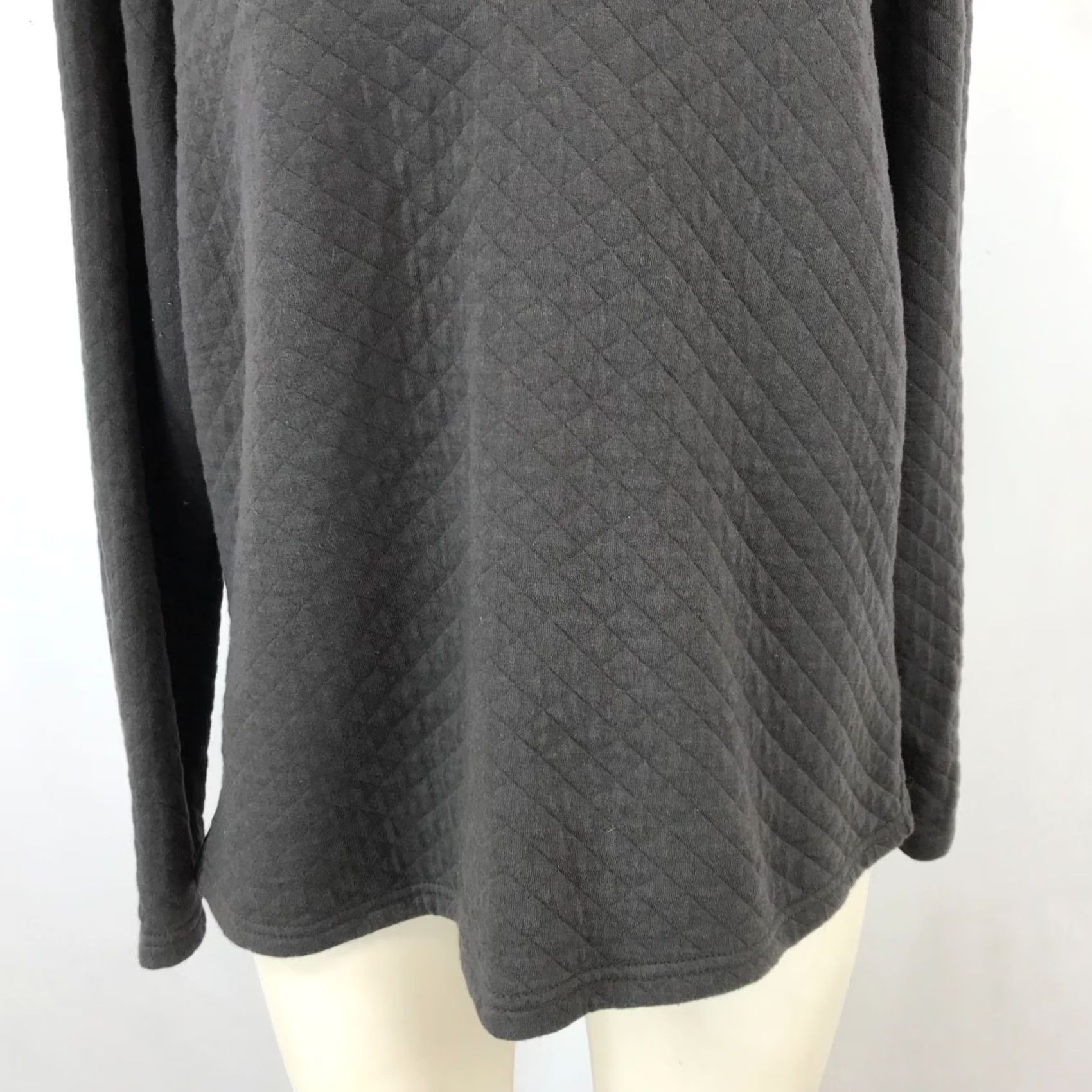 Vintage NORTH RIVER MEN'S M GRAY QUILTED LONG SLEEVE SNAP PULLOVER SWEATSHIRT Size US M / EU 48-50 / 2 - 3 Thumbnail
