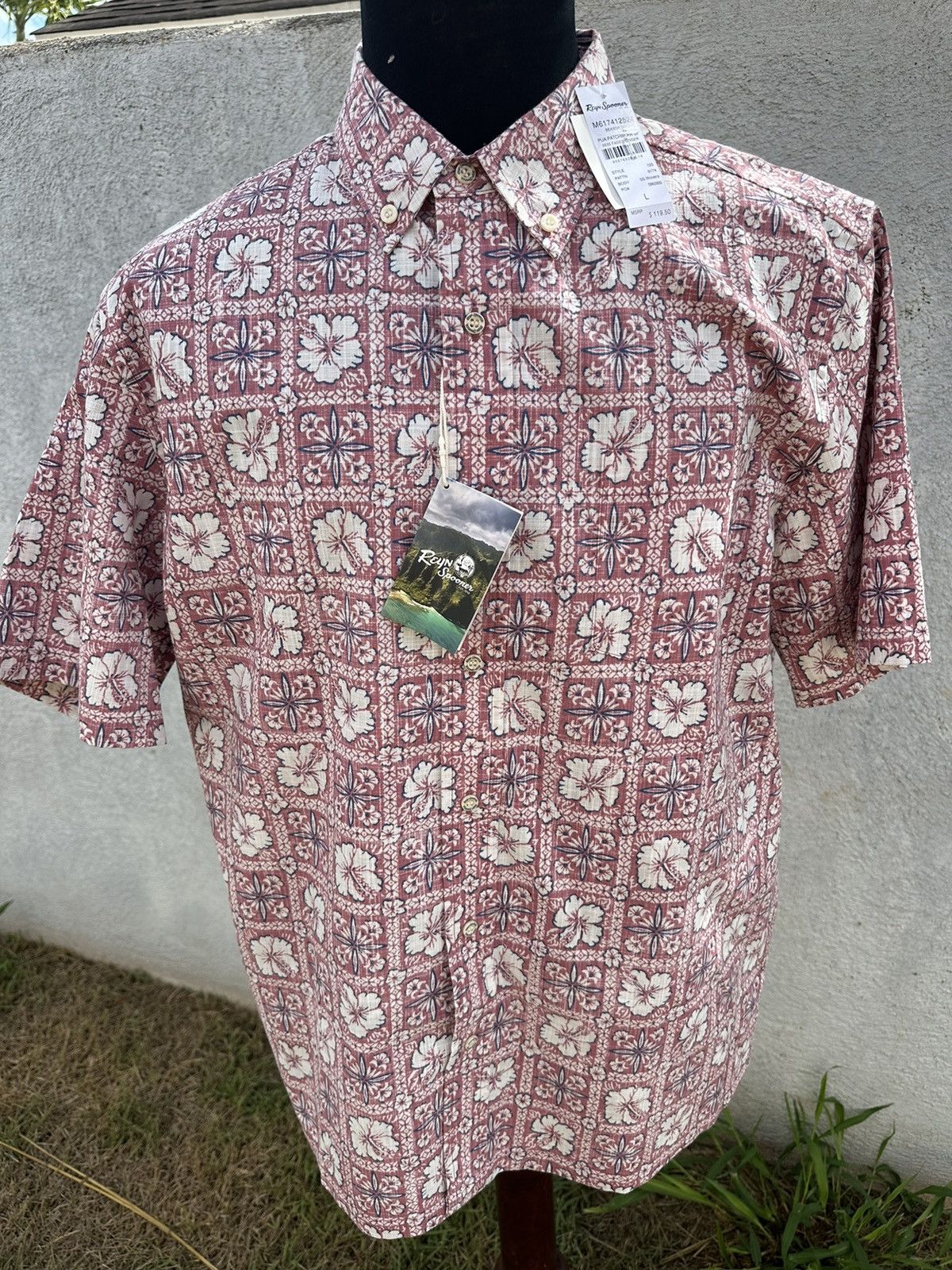 New Reyn Spooner Classic Pua Patchwork Pink Hawaiian Men's L