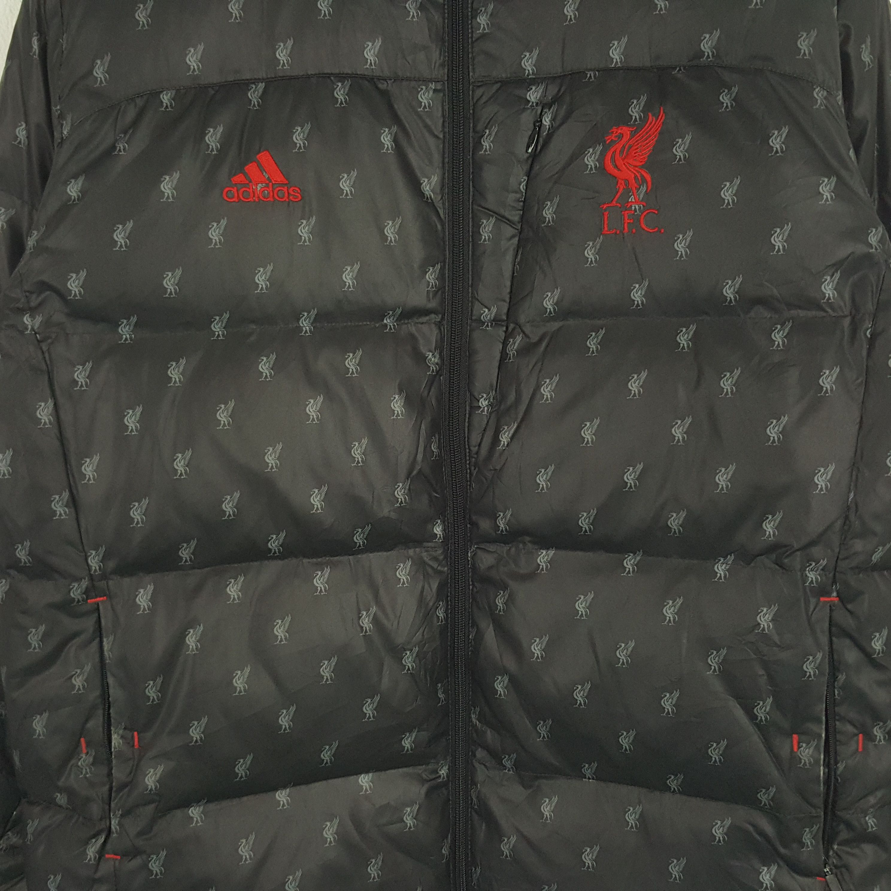 Adidas × Vintage Vintage Adidas X Liverpool FC Soccer Team Puffer Hoodies Size US L / EU 52-54 / 3 - 2 Thumbnail