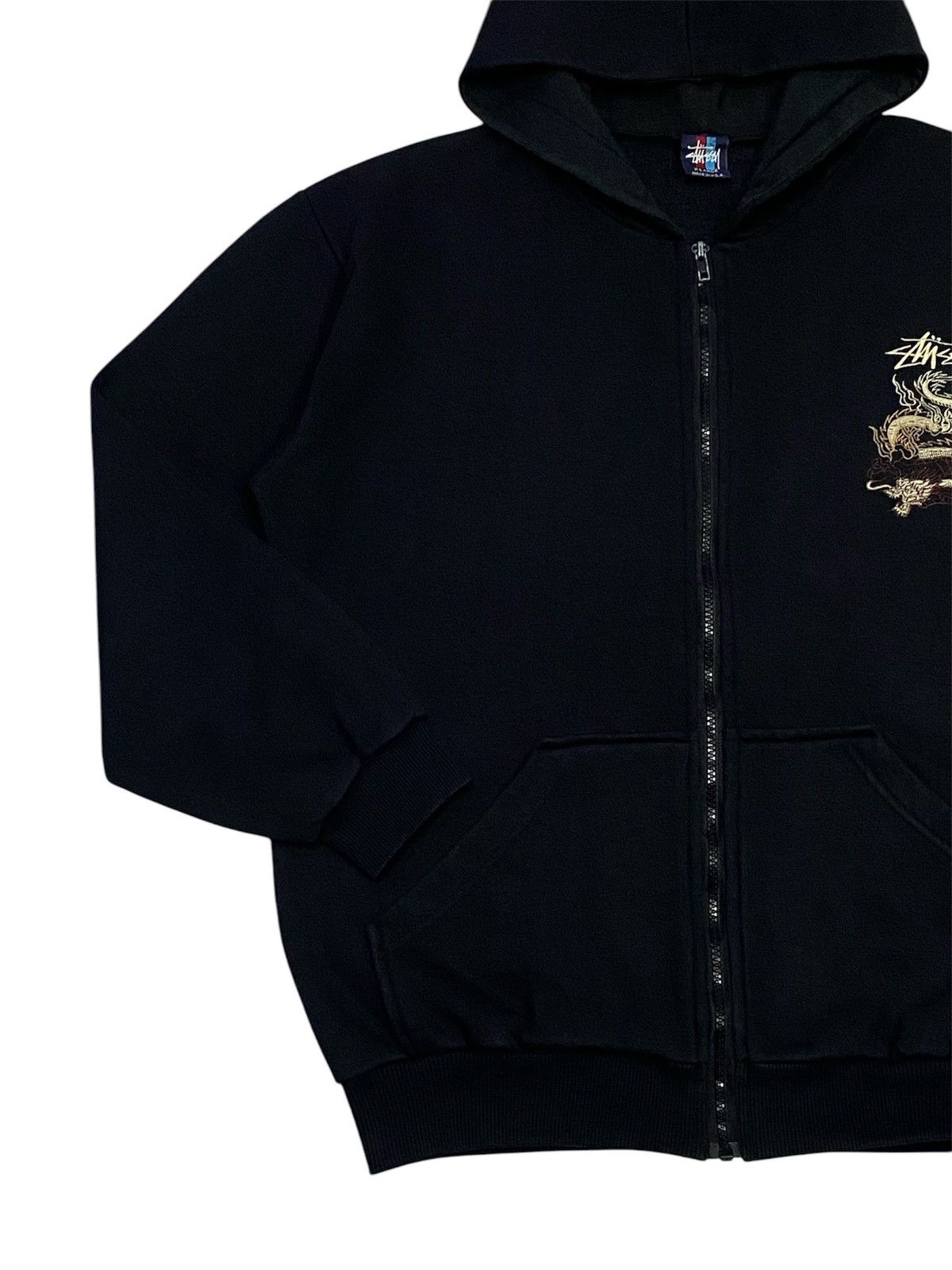 Stussy × Vintage Rare🔥Vintage 90s Stussy Dragon Embroidered Zipper Hoodie Size US L / EU 52-54 / 3 - 7 Thumbnail
