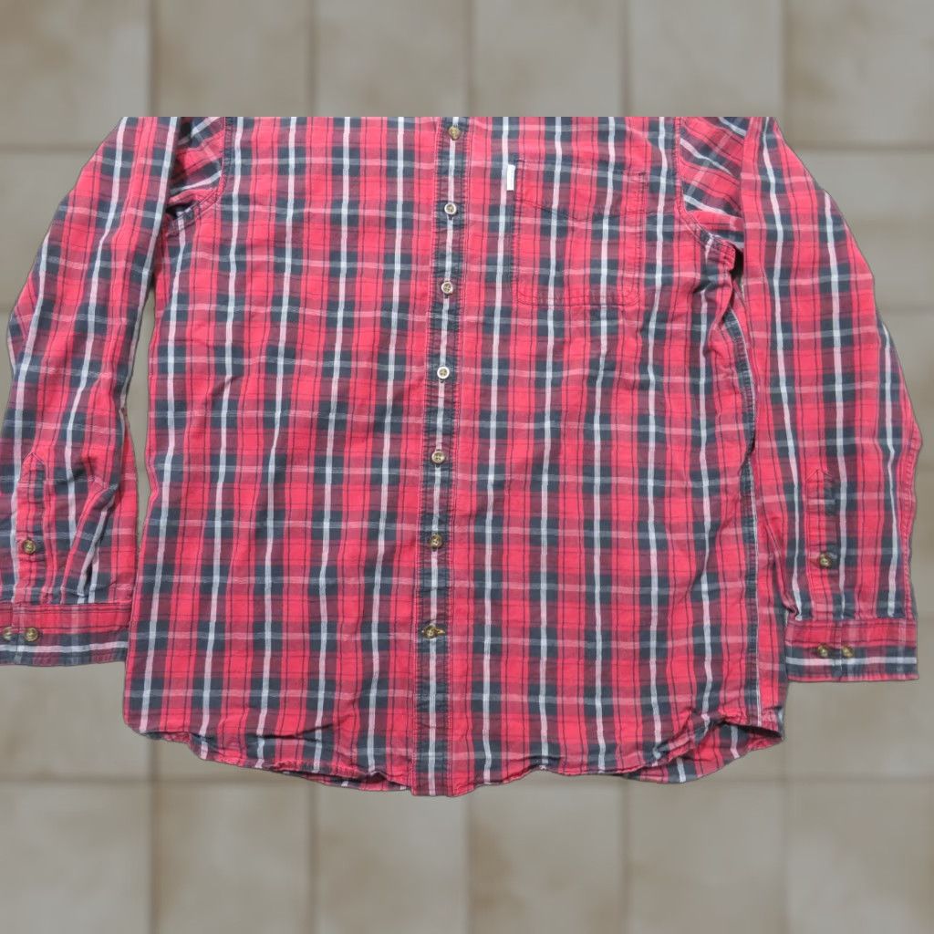 Carhartt Carhartt Shirt Mens XL Tall Red Plaid Relaxed Fit Long Sleeve Button-Up Cotton Flannel with Pockets Size US XL / EU 56 / 4 - 1 Thumbnail