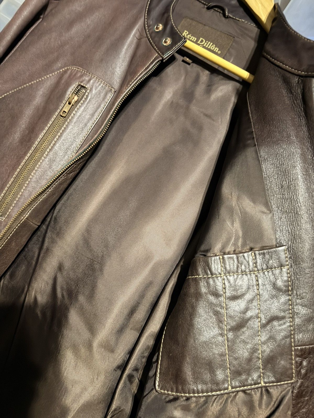 Other Rém Dillôn Brown Leather from Top Gun Leathers Size US L / EU 52-54 / 3 - 6 Thumbnail