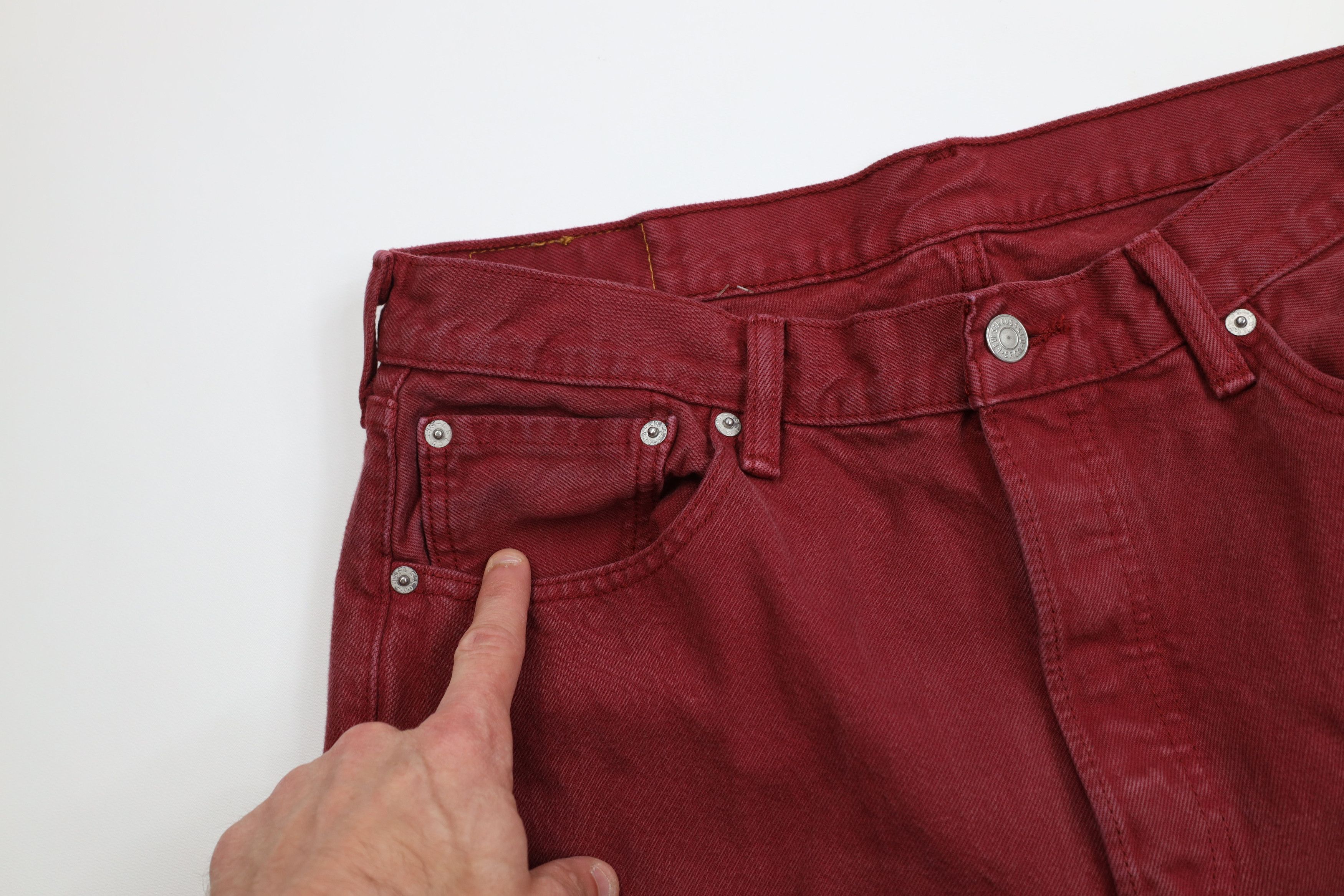 Levi's Vintage Y2K Levis 501xx Button Fly Original Fit Jeans Red Size US 34 / EU 50 - 8 Thumbnail