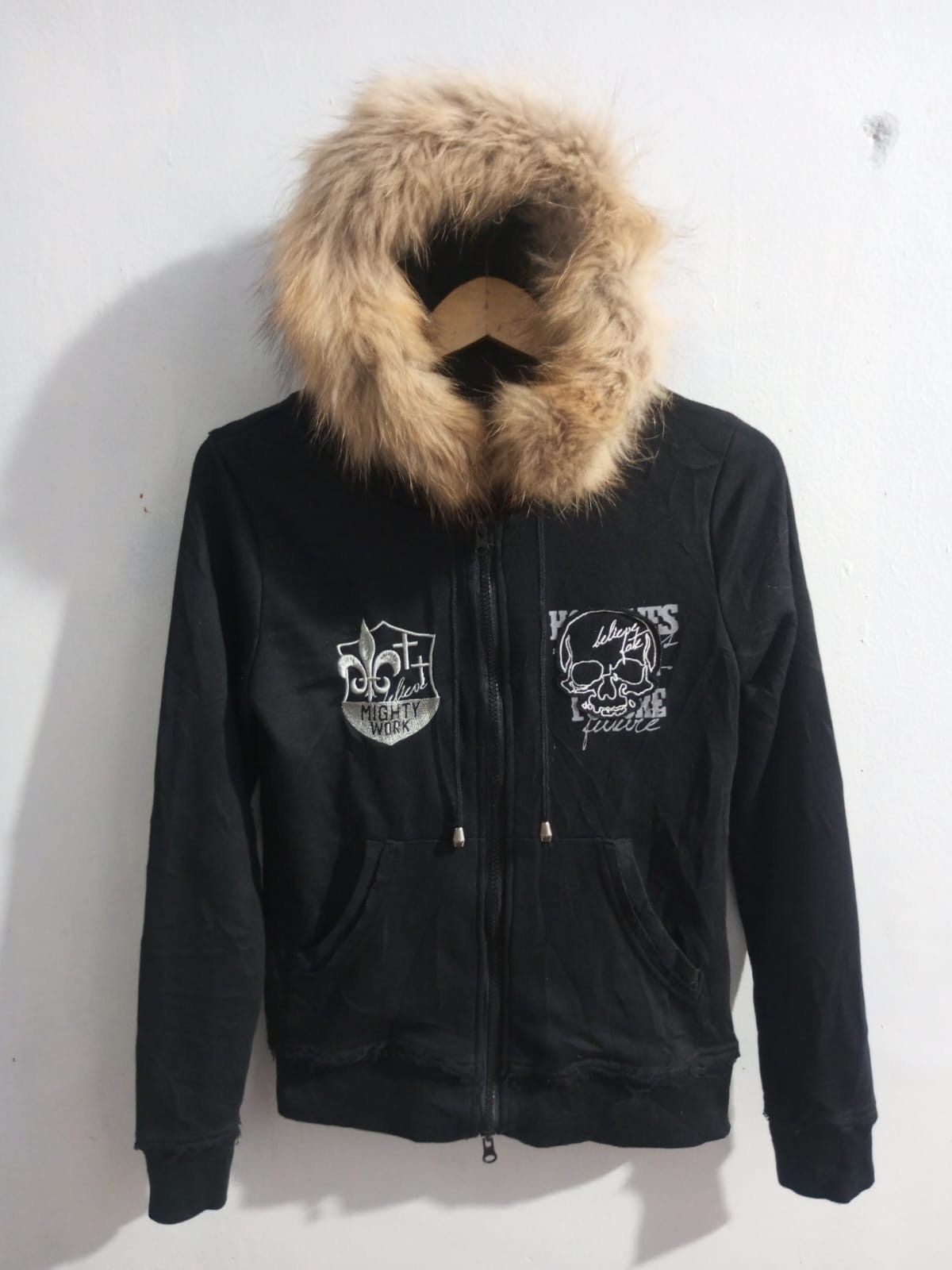 Vintage Ghost of harlem distressed fur hoodie