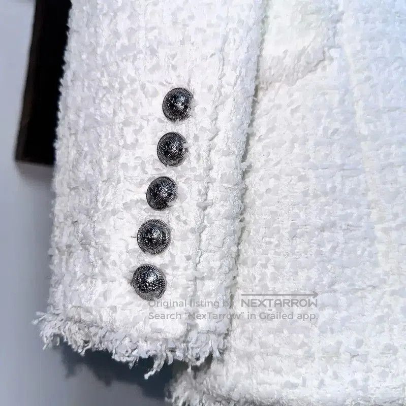 Balmain Balmain White Cotton Blend Ladies Coat . Size S / US 4 / IT 40 - 7 Thumbnail