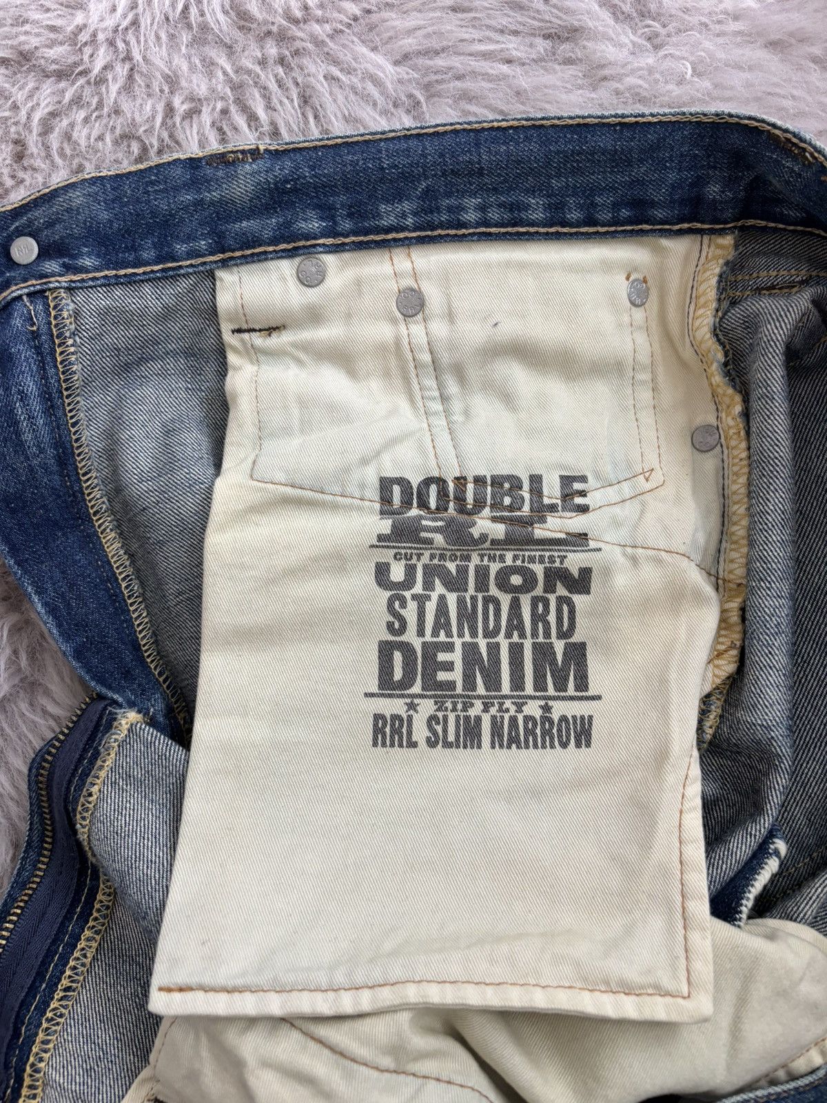 RRL Distressed Slim Narrow Jeans