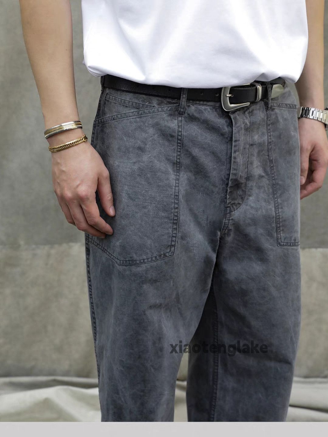 Designer Unisex outdoor utility military loose baggy faded pants Size US 34 / EU 50 - 10 Thumbnail