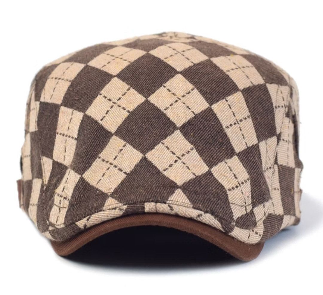 💥Newsboy lattice retro flat cap