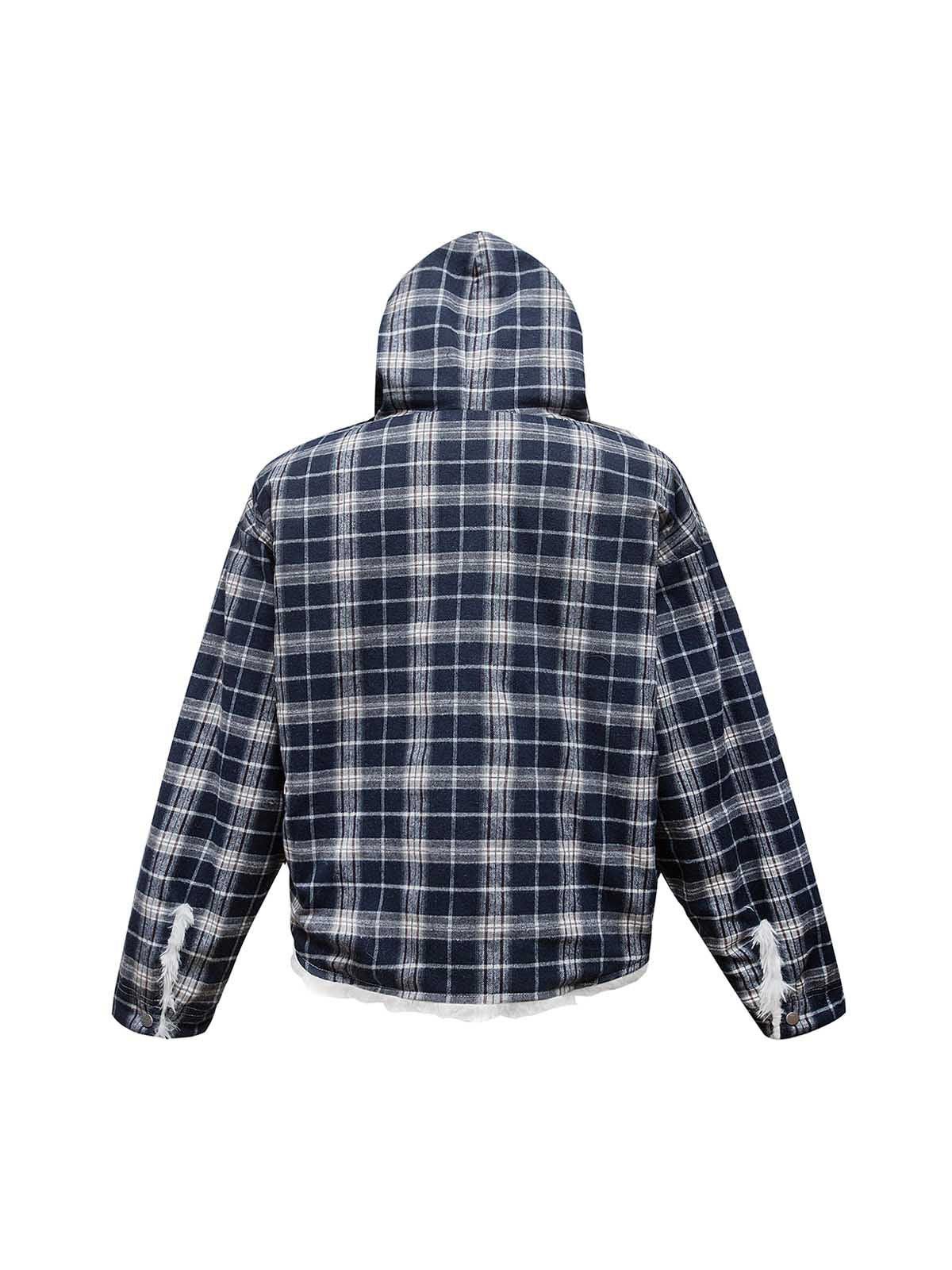 Japanese Brand Plaid Sherpa Lined Fur Hooded Jacket Size US M / EU 48-50 / 2 - 6 Thumbnail