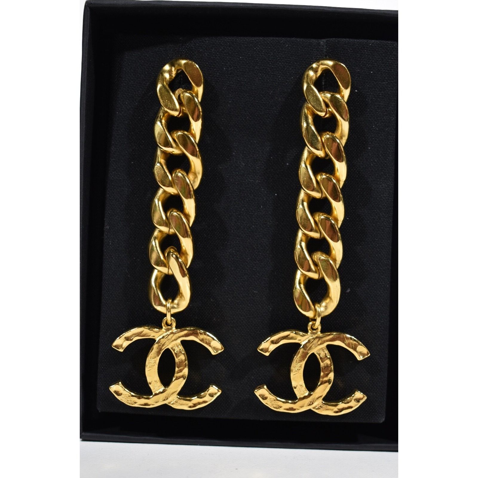 Chanel Chanel Curb Link Chain XLarge Thick Statement Drop Earrings Size ONE SIZE - 7 Thumbnail