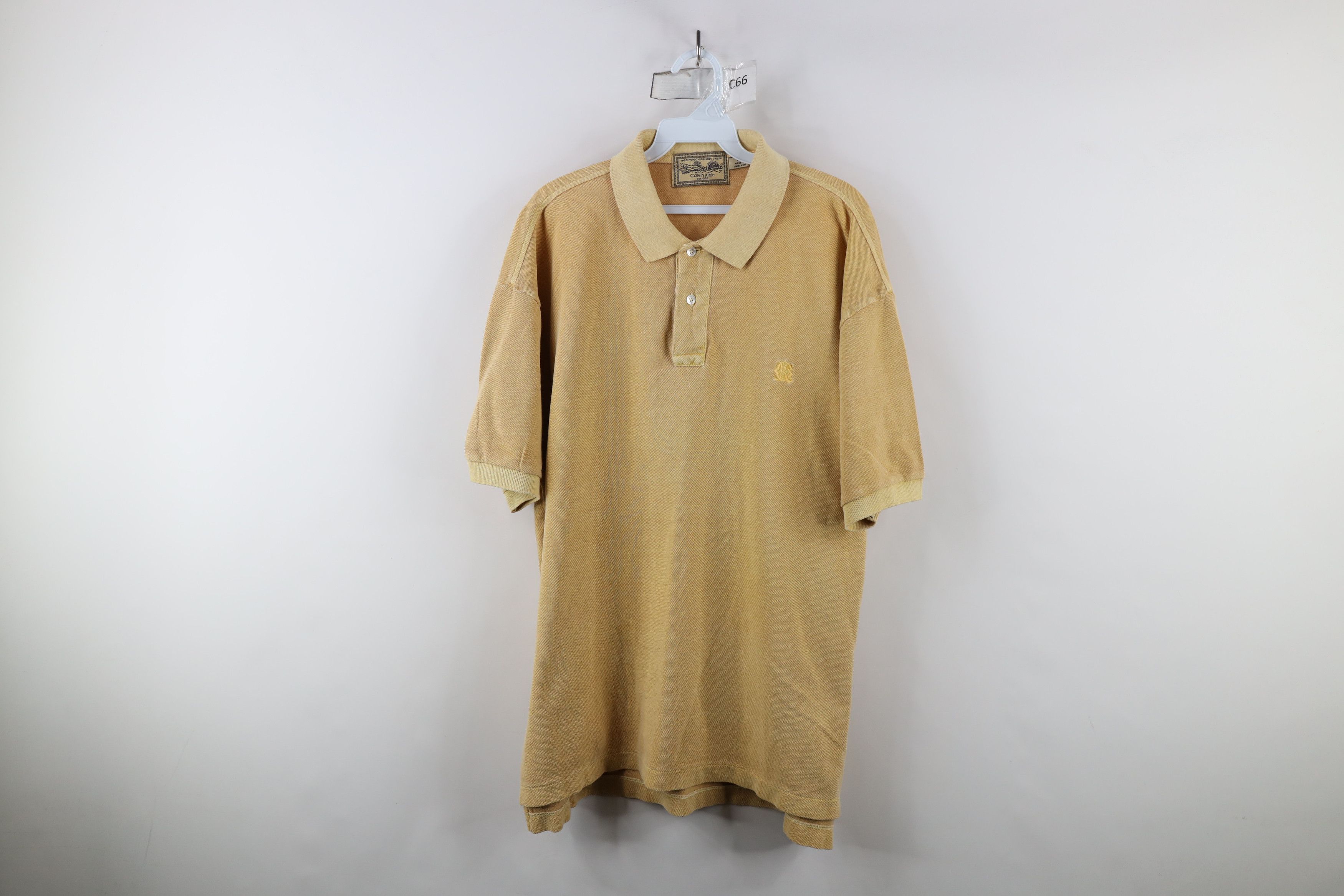 Calvin Klein × Vintage Vintage 90s Calvin Klein Dye Stonewash Collared Polo Shirt Size US XL / EU 56 / 4 - 1 Thumbnail