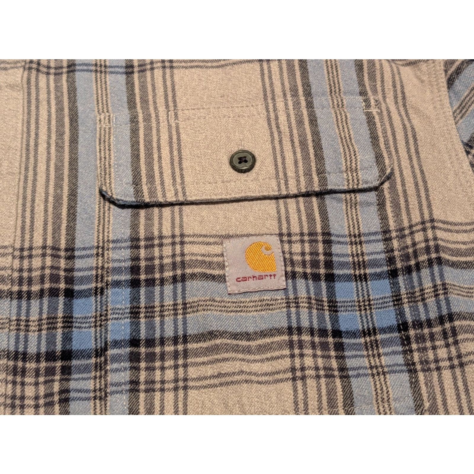 Carhartt VINTAGE Carhartt Loose Fit Heavyweight Flannel Mens L/S Shirt M Plaid Blue Gray 105947 Size US M / EU 48-50 / 2 - 3 Thumbnail