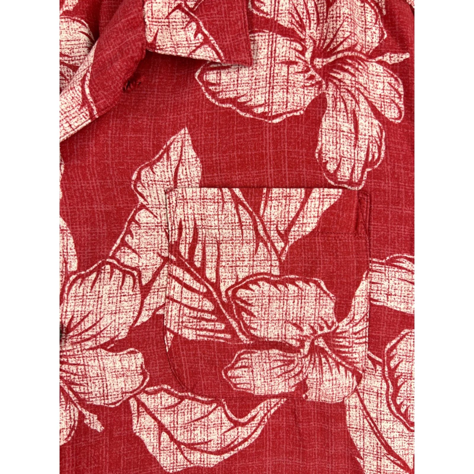 George George Shirt Men 2XL XXL Red White Floral Hibiscus Palm Button Up Hawaiian Rayon Size US XXL / EU 58 / 5 - 6 Thumbnail