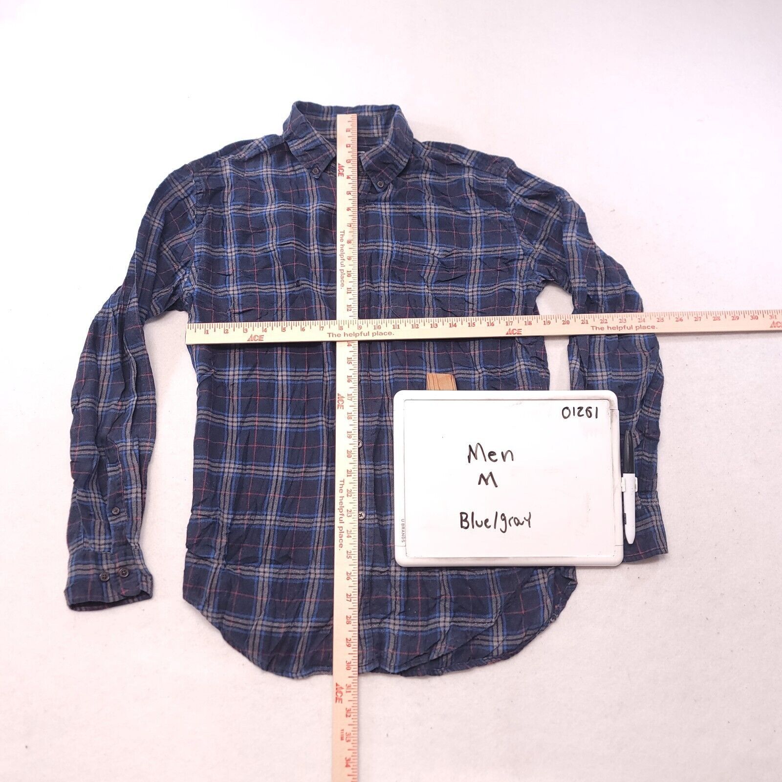 Croft & Barrow Croft & Barrow Tartan Flannel Shirt Mens Size M Blue Gray Size US M / EU 48-50 / 2 - 6 Thumbnail