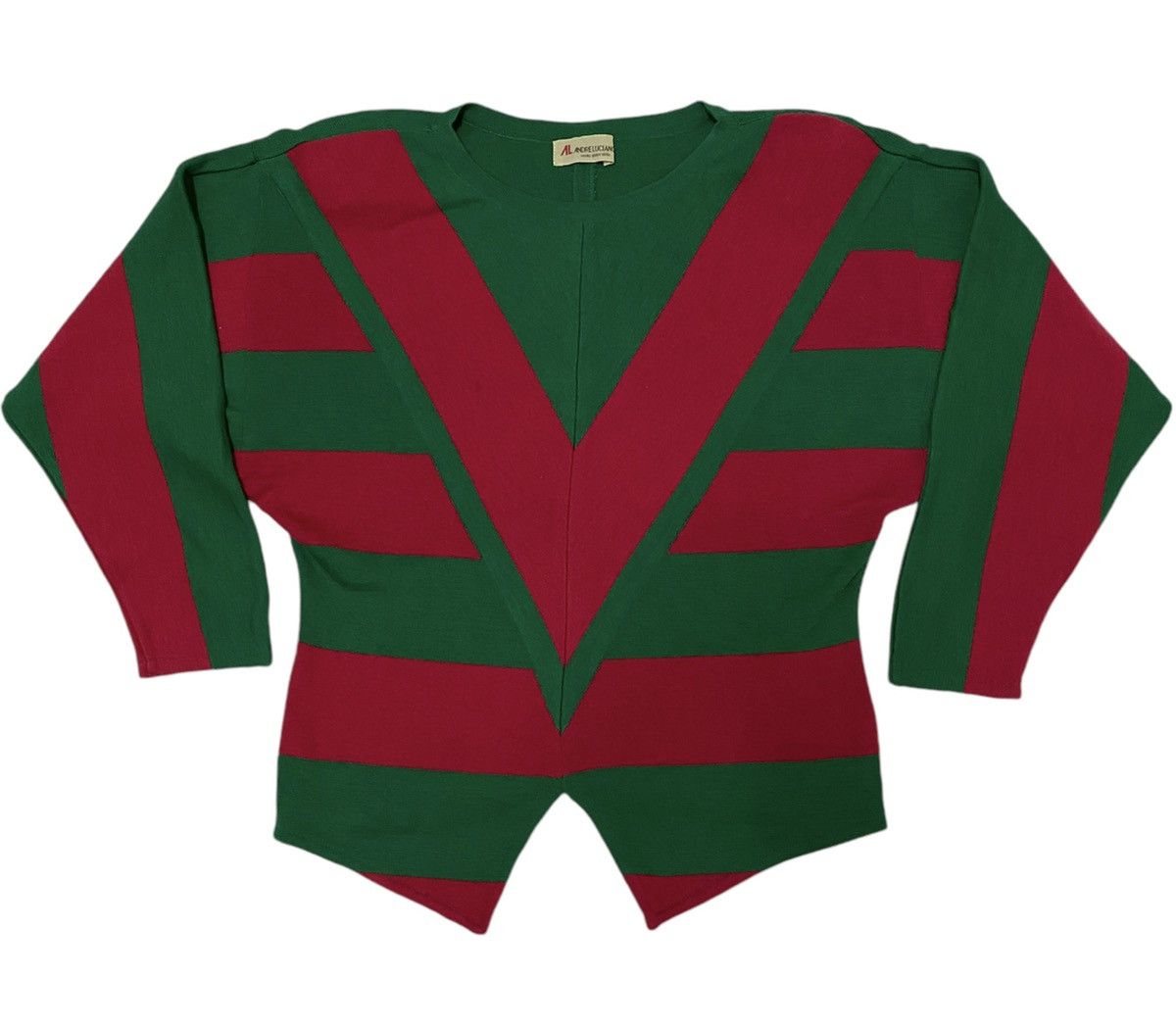 Andreluciano × Aran Isles Knitwear Andre Luciano V Shape Colour Lined Knit Sweater (C3) Size M / US 6-8 / IT 42-44 - 1 Thumbnail
