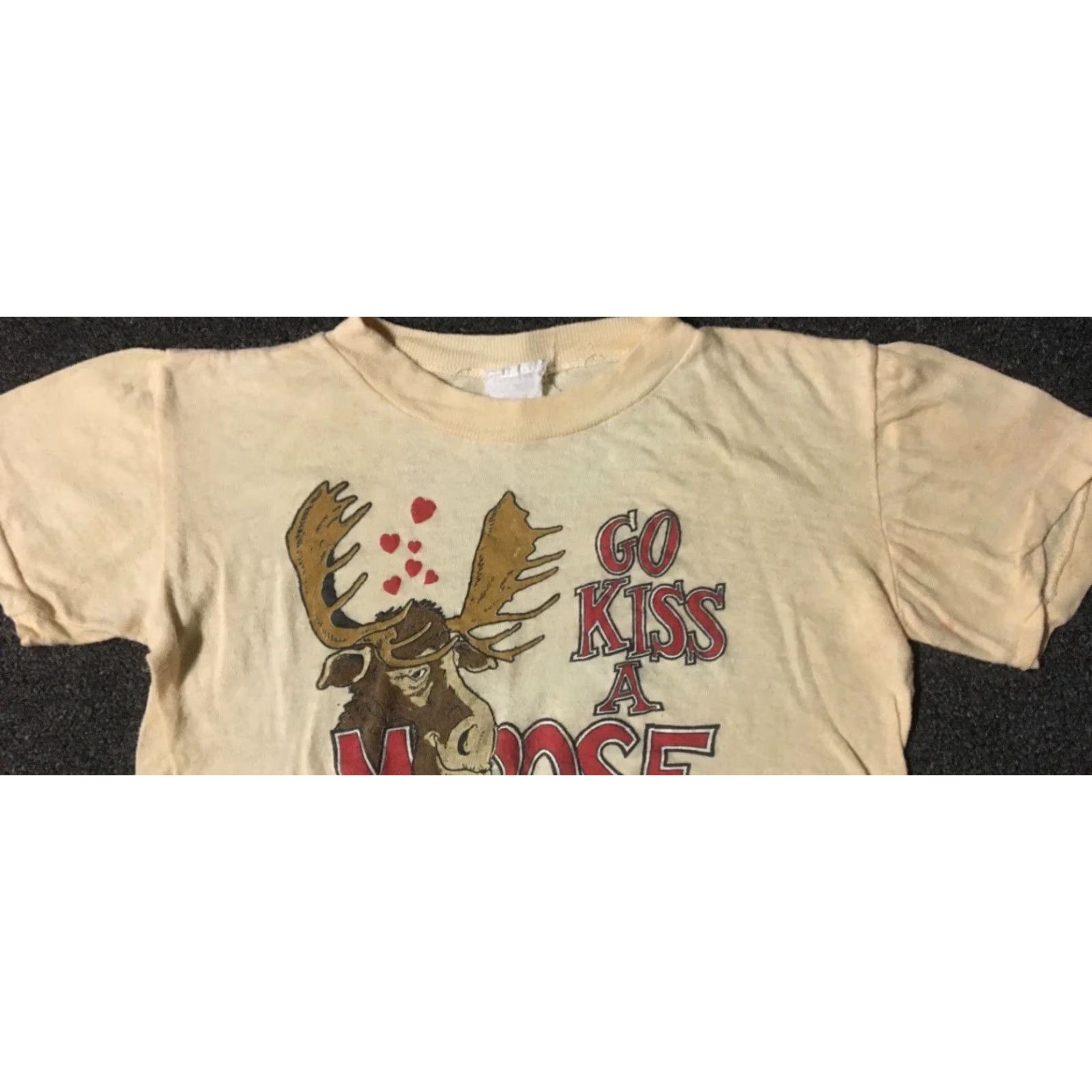 Vintage VINTAGE Go Kiss A Moose Alaska Faded Shirt XS Beige/Beige T-Shirt Women Short Sleeve 70s 80s 90s Grunge Biker Humor Novelty Retro Rockabilly Size XS / US 0-2 / IT 36-38 - 6 Thumbnail