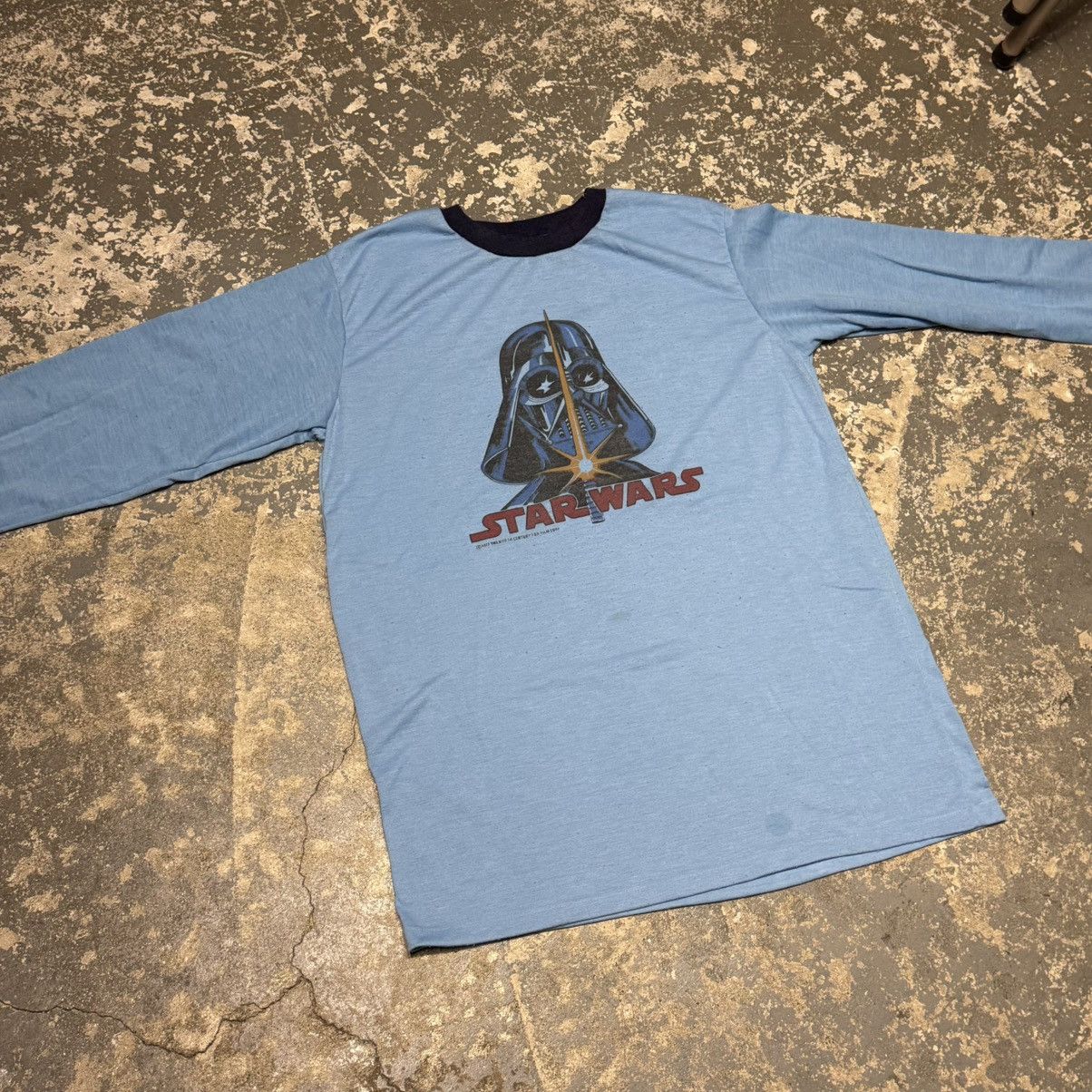 Star Wars True Vintage Star Wars Darth Vader 1977 Baby Blue Long Sleev Size US L / EU 52-54 / 3 - 5 Thumbnail