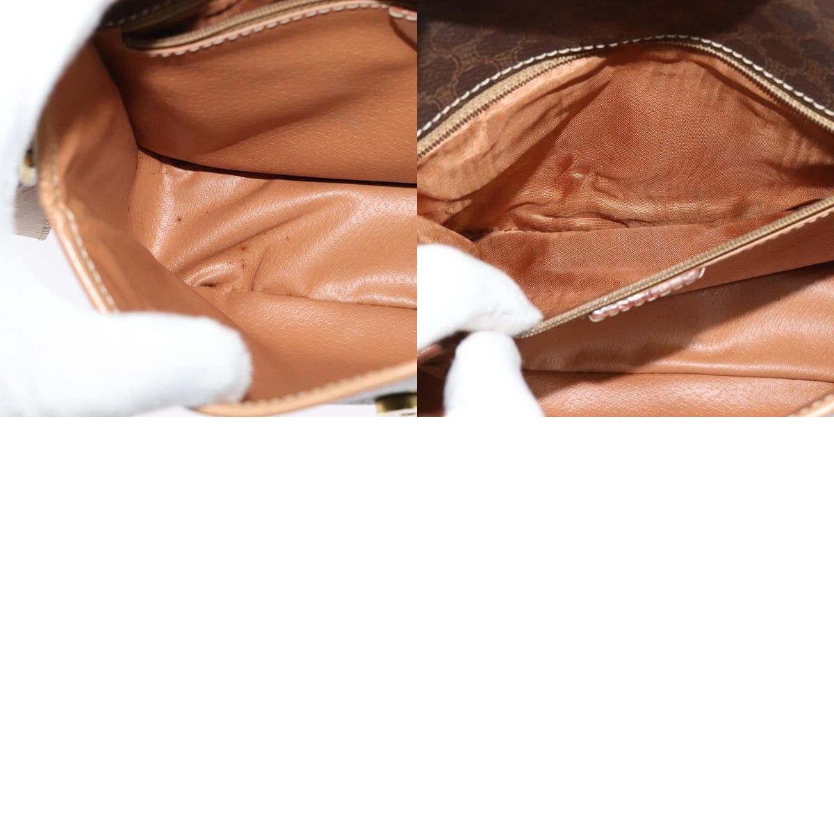 Celine CELINE Macadam Canvas Circle Shoulder Bag Pvc Leather Brown Size ONE SIZE - 12 Thumbnail