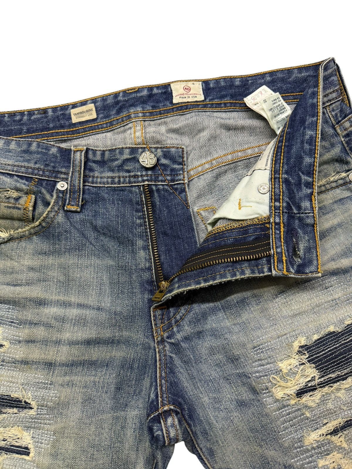 AG Adriano Goldschmied Vintage AG Adriano Goldschmied Destroyed Vintage Wash Denim Size US 33 - 9 Thumbnail