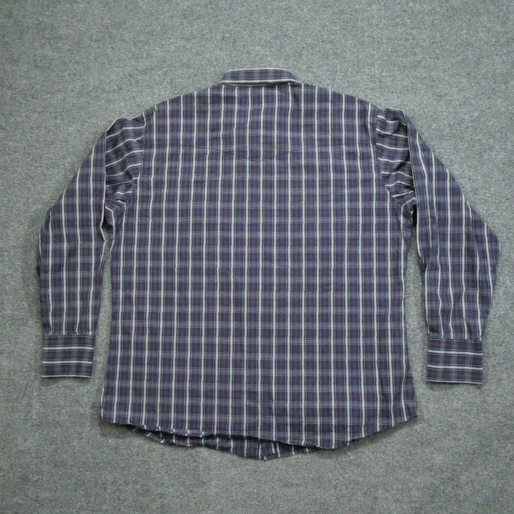 Wrangler Wrangler Shirt Mens XL Blue Plaid Pearl Snap Western Country Button-Up Pockets Size US XL / EU 56 / 4 - 7 Thumbnail