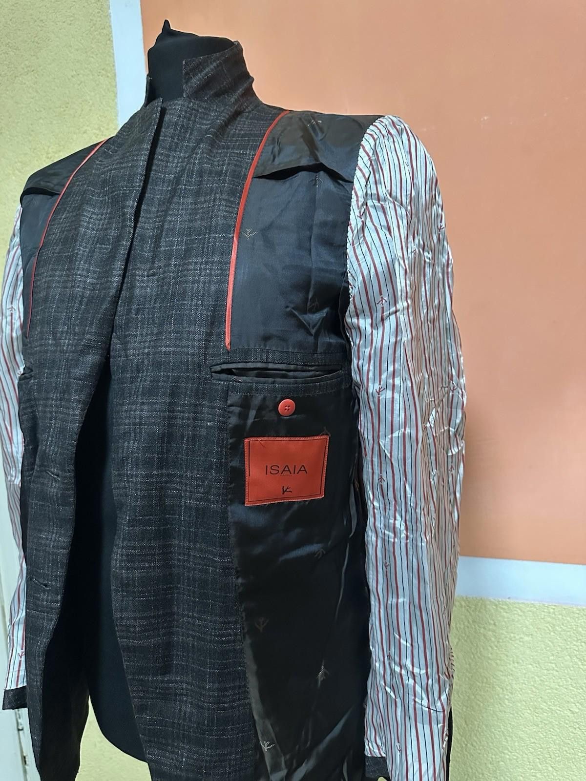 Isaia Napolii Isaia Napoli Slim-Fit Gregory Layered Check Wool Sport Coat Size 48R - 9 Thumbnail