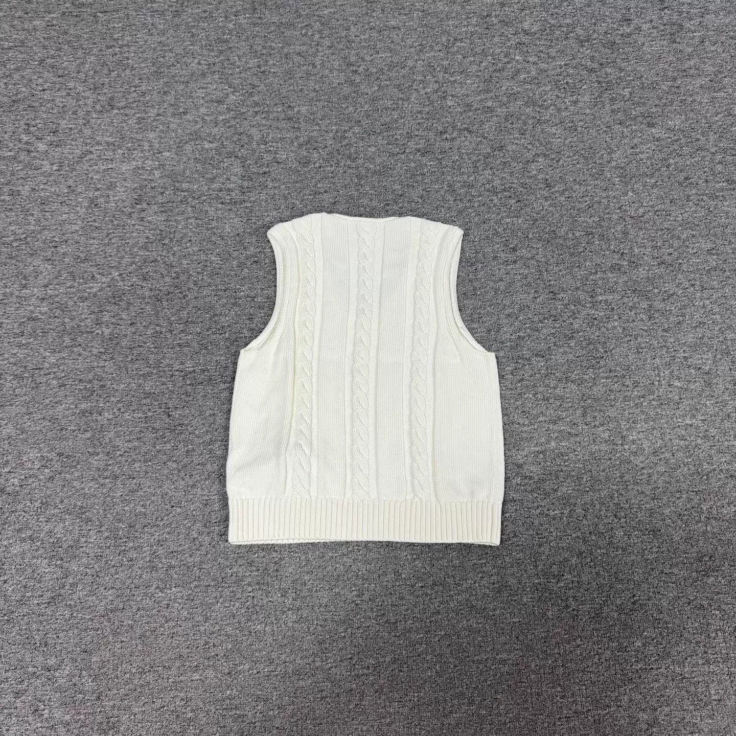 Hermes Hermes Ivory V-neck Cable Knit Vest Size 40 99 New Size M / US 6-8 / IT 42-44 - 2 Thumbnail
