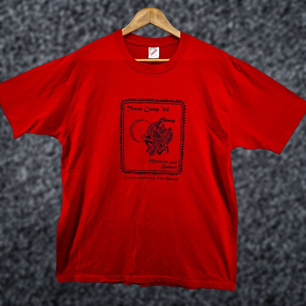 Jerzees VINTAGE Jerzees T-Shirt Red Men's XL Texas Camp 94 Heavyweight Short Sleeve Mens Size US XL / EU 56 / 4 - 1 Thumbnail