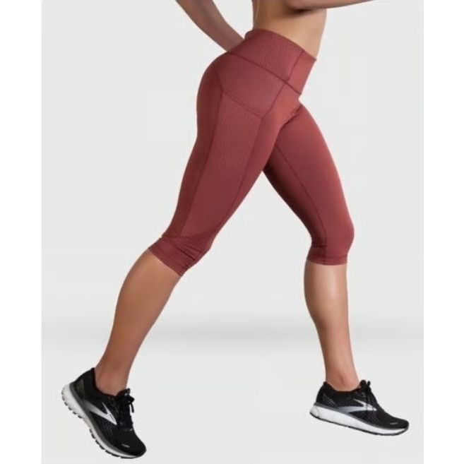 Brooks Brooks Method Womens Medium Terracotta 1/2 Crop Leggings 4 P Size 27" / US 4 / IT 40 - 1 Thumbnail